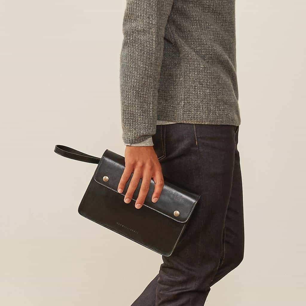 Mens leather clutch bag sales