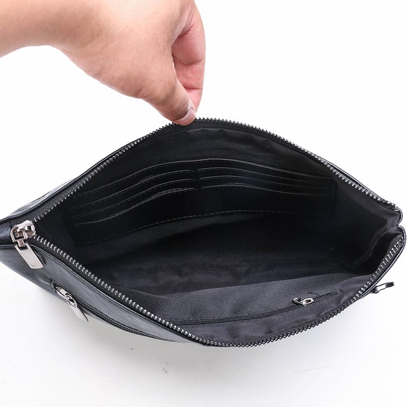 Best Selling Leather Pouch Case Bag for Men and Women. This handmade luxury design brand leather pouch is the perfect solution for business and travel use. The pouch is made from 100% real leather, providing a high-quality and durable solution for your mobile, iPad, and MacBook.