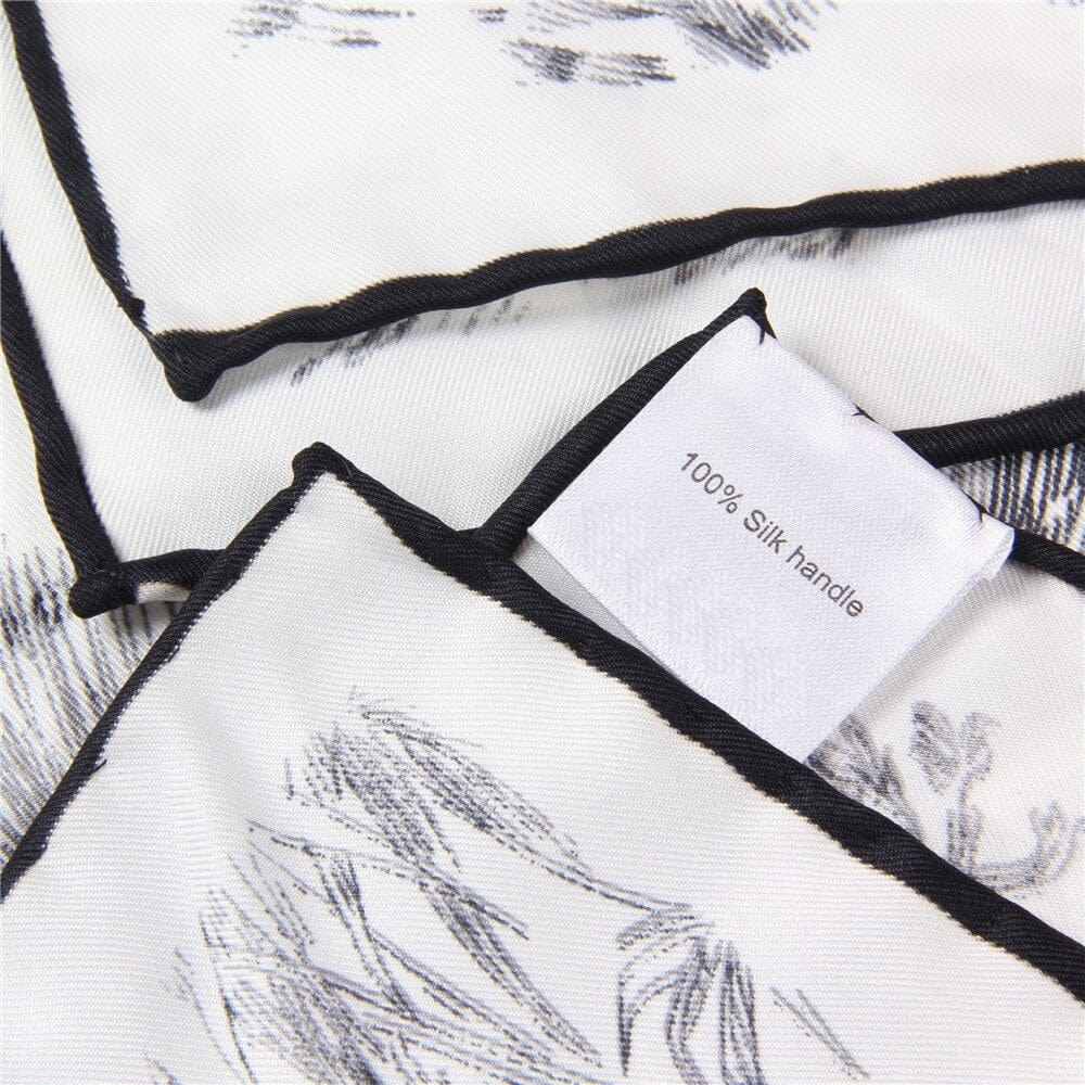 World Map & Animal Print Luxury Hand-Rolled Twill Silk Scarf 90cm
