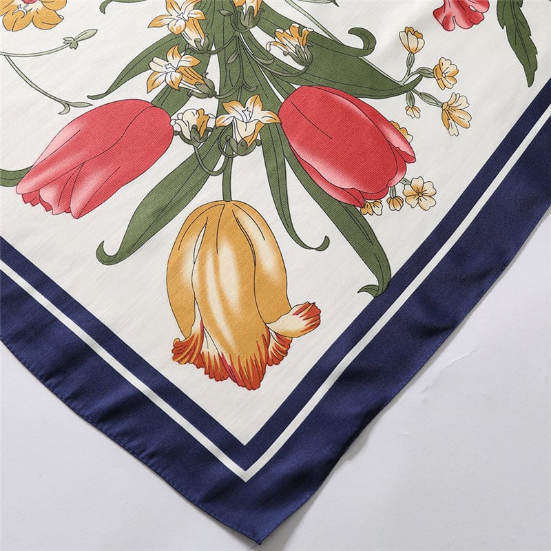 Beautiful Handmade Luxury Designer 100% Silk Shawl Scarf and stoles for Women - Elegant, Stylish, Warm, Fashionable Soft Lightweight Satin, Twill Silk Scarf White, Red, Gold, Blue, Purple, Black, Pink, Orange, Grey, Flower Rose, Floral