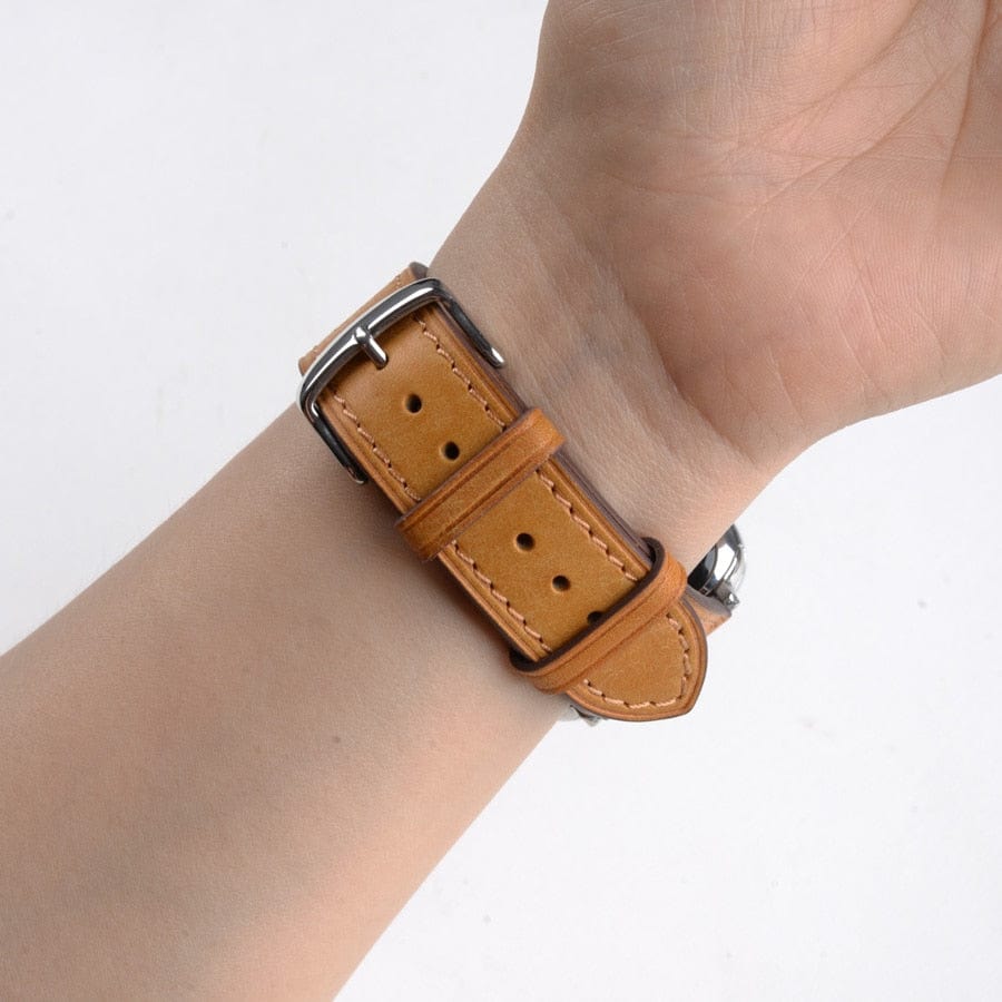 Best Selling Leather Strap for your Apple Smart Watch. Handmade from genuine Italian leather, this luxury-designed strap is 100% high-quality and perfect for both men and women. Replace your Apple Smartwatch Band with this soft and comfortable leather watch band for the ultimate in style and comfort. Buy online now for the best-selling leather watch strap for Apple Watch Band.