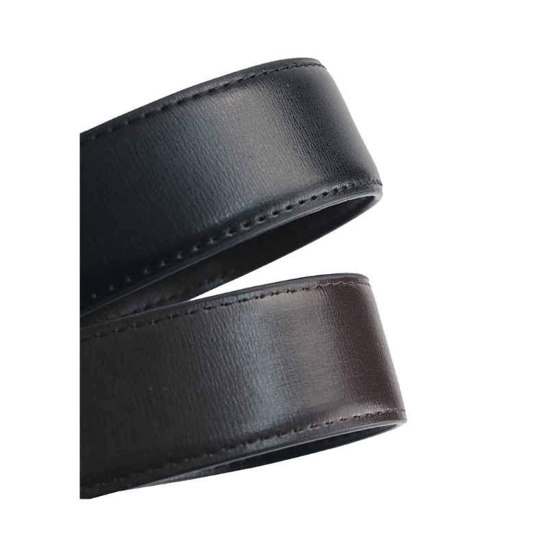 Men's Reversible Leather Belt Waistband with Rotated Metal Pin Buckle –  Emphes Lifestyle