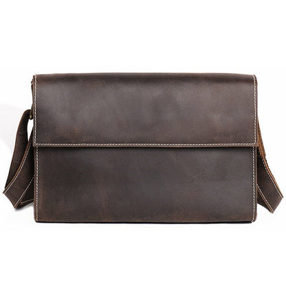 Genuine Leather Vintage Casual Shoulder Horizontal Messenger Bag