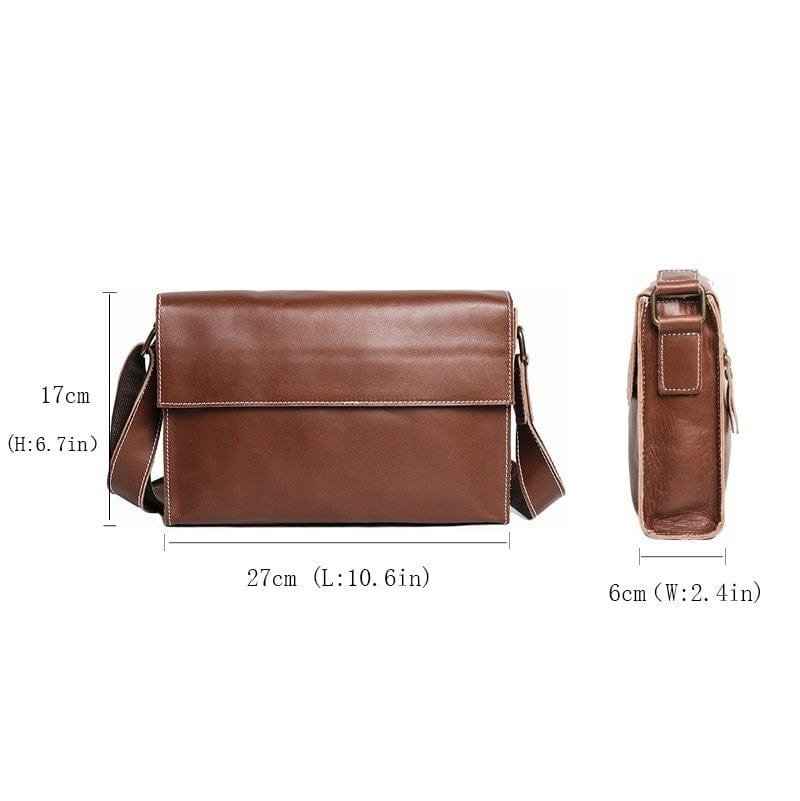 Genuine Leather Vintage Casual Shoulder Horizontal Messenger Bag