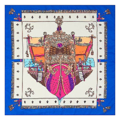 Beautiful Handmade Luxury Designer Silk Shawl Scarf and stoles for Women - Elegant, Stylish, Warm, Fashionable Soft Lightweight Satin, Twill Silk Scarf White, Red, Gold, Blue, Purple, Black, Pink, Orange, Grey, Horse Carriage, Pegasus