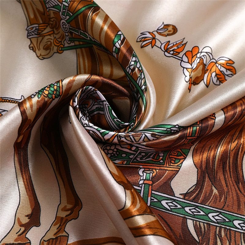 Women's Luxury Designed 100% Real Silk Scarf Elegant Shawl and