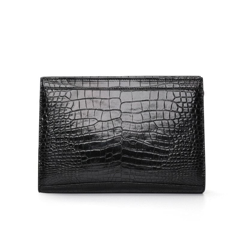 Black croc cheap clutch bag