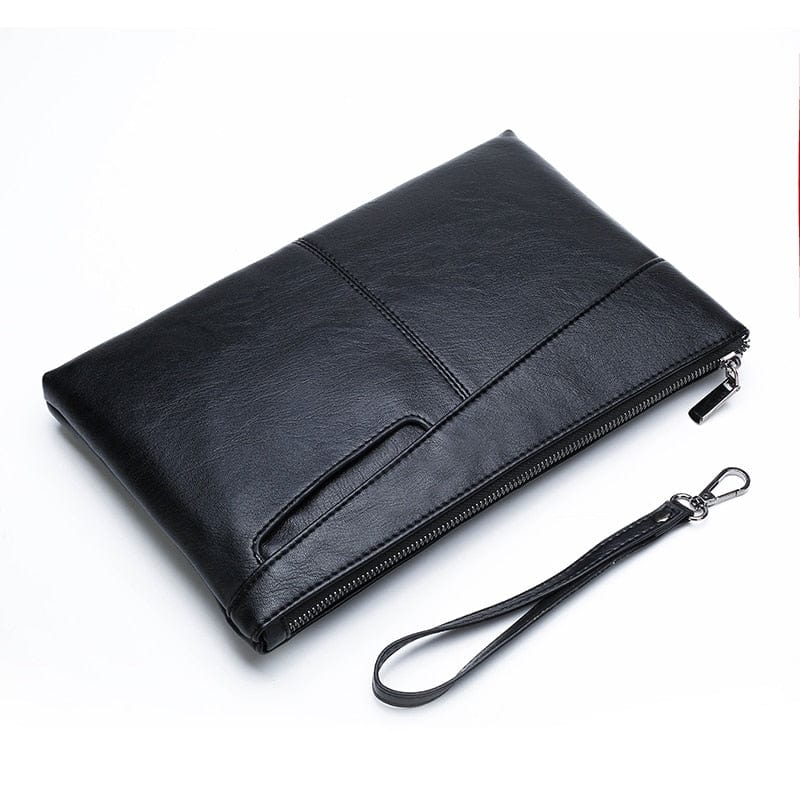 Genuine PU Leather Handmade Men s Classic Business Clutch Bag